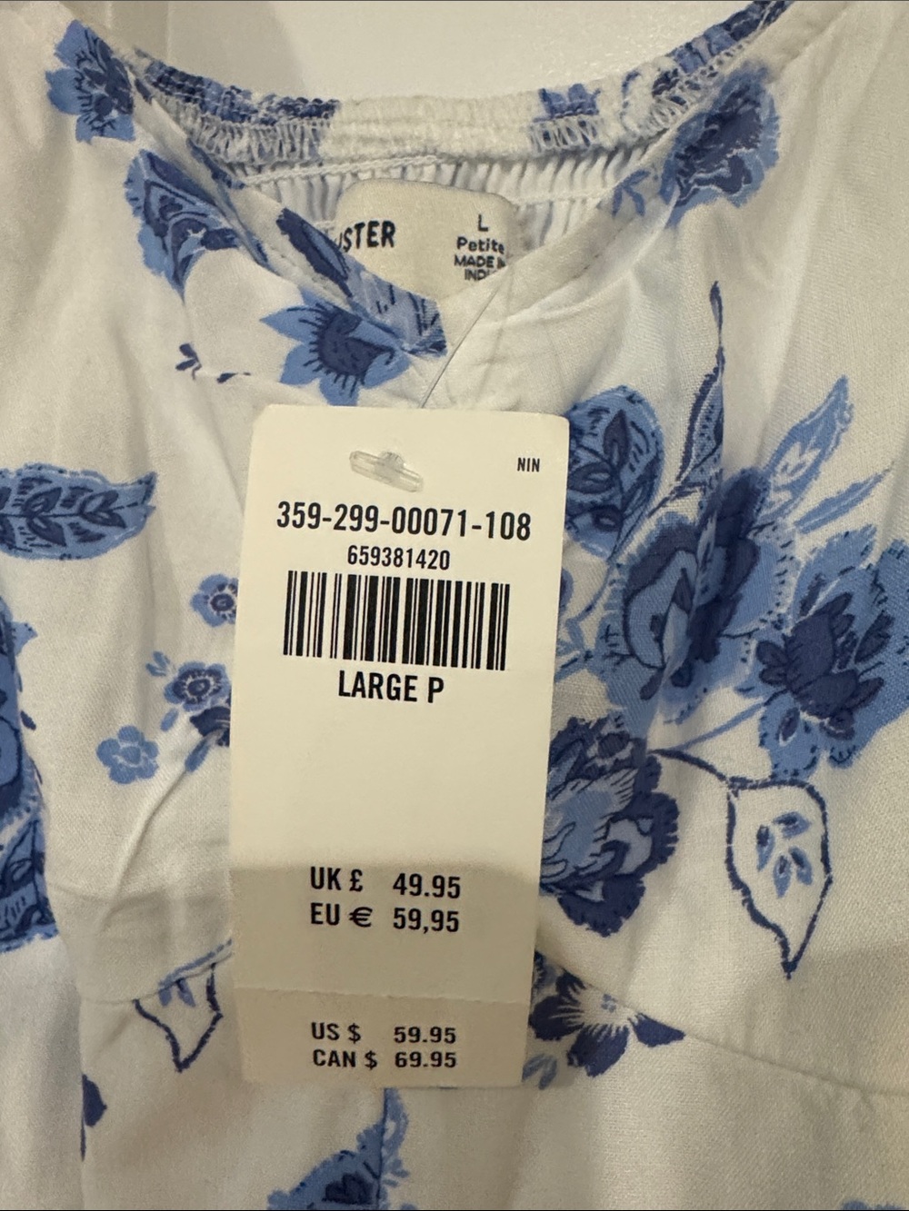 Hollister White Maxi Dress with Blue Floral Print - Picture 2 of 7